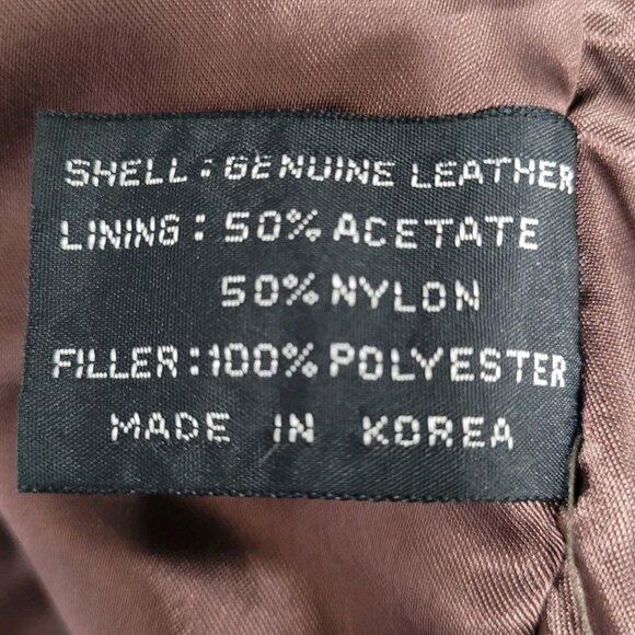 VTG Aggio Brown Genuine Soft Leather Full Zip Snap Pockets Bomber Jacket Large L - Picture 4 of 16